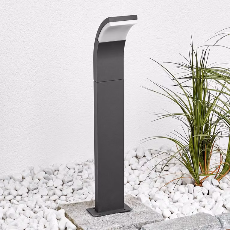 Lampioncino da giardino Timm Lucande, Nero, Alluminio, Moderno, Lampada LED da esterni