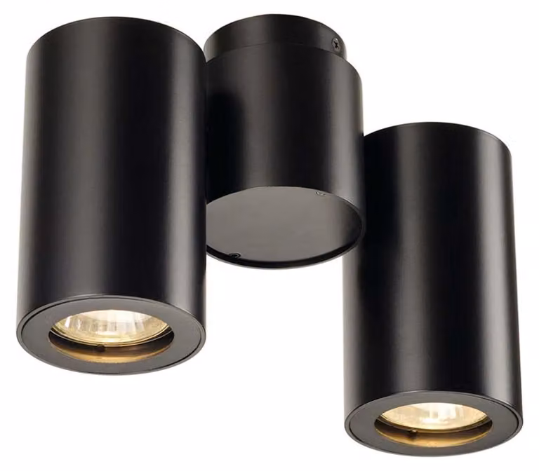 Enola B Spot Doppio CW faretto da soffitto 2 luci nero GU10