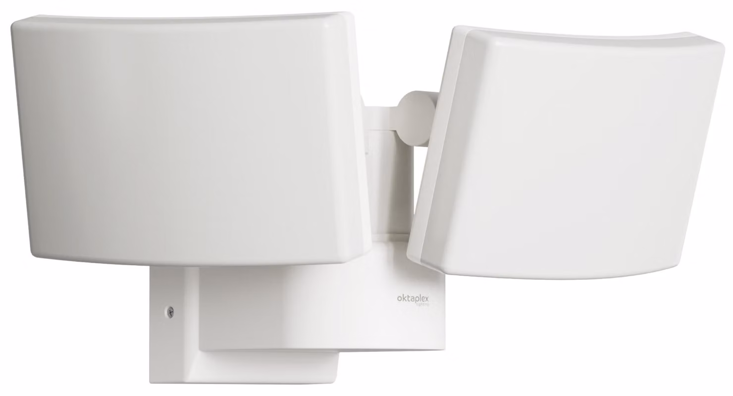 Oktaplex Cali Dos Lampada da esterno orientabile e inclinabile, 3000 K, bianco caldo, faretto da esterno bianco