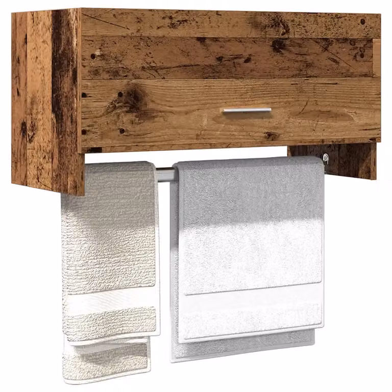 Armadio rustico vidaXL in legno e metallo marrone con appendiabiti, L 70 cm x P 32,5 cm x H 35 cm
