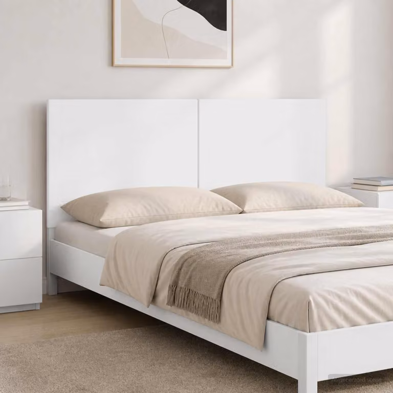 Testiera da muro vidaXL BREDA in legno ingegnerizzato bianco lucido L: 123 cm, H: 50 cm, P: 10,8 cm