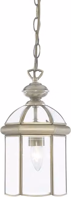 Lampada a sospensione regolabile Searchlight con vetro trasparente e finitura oro o argento per lampadina E27
