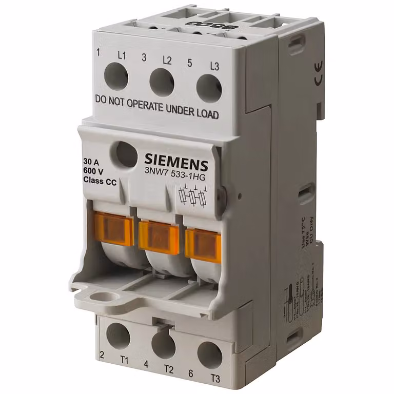Siemens SENTRON, portafusibile, Classe CC, a 3 poli, In: 30 A, Un AC: 600 V, ... 3NW75331HG