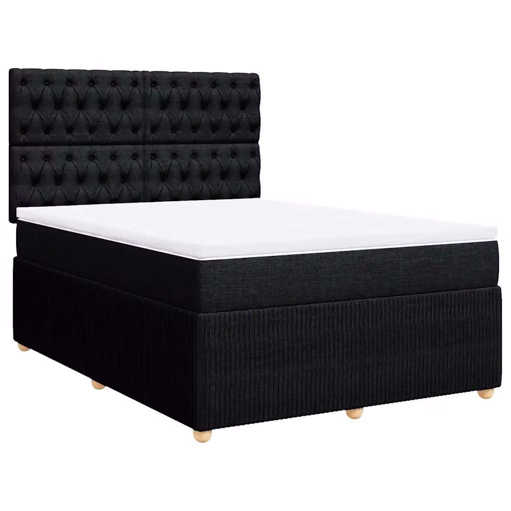 Letto Ibrido con Giroletto a Molle e Materasso vidaXL, Colore Nero e Bianco, L/P: 140 x 190 cm – 2