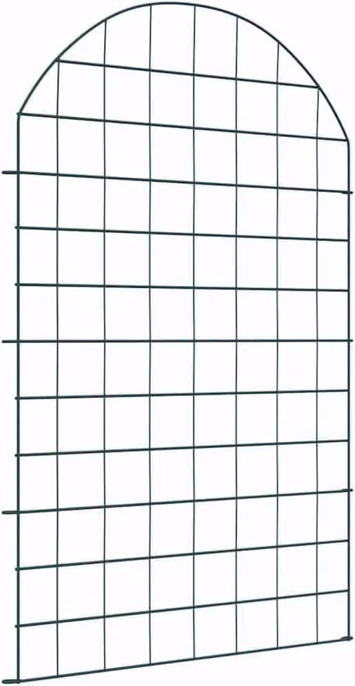 Set di recinzioni per stagni, 8 pezzi, verde, acciaio, 50 x 80 cm. Recinzioni per giardino, elementi di recinzione, pannelli divisori, barriere metalliche per terrazza, balcone, area esterna, per delimitare e garantire la sicurezza