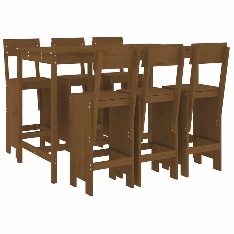 Set Bar da Giardino 7 pz ambra in Legno Massello di Pino