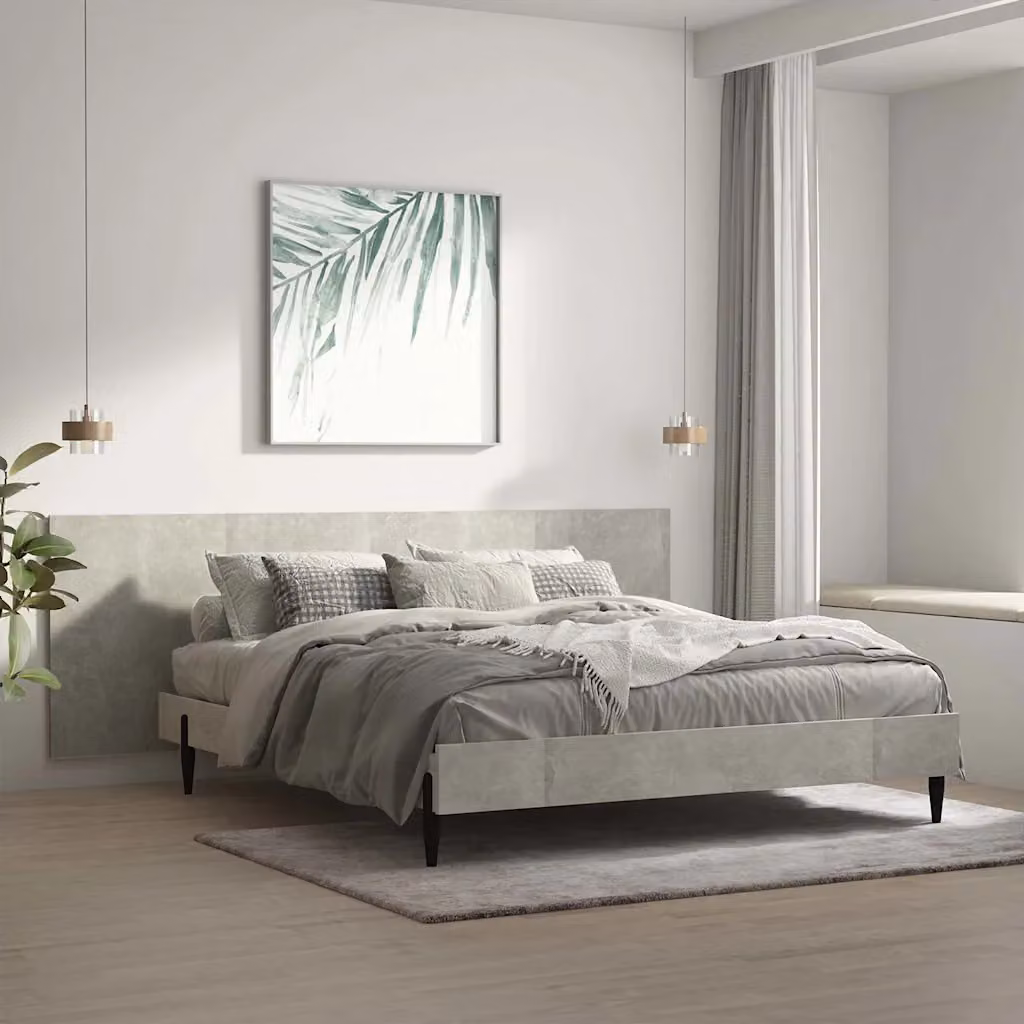 Testiera Letto vidaXL in Legno Ingegnerizzato Grigio, L: 240 cm, H: 80 cm, P: 1,5 cm