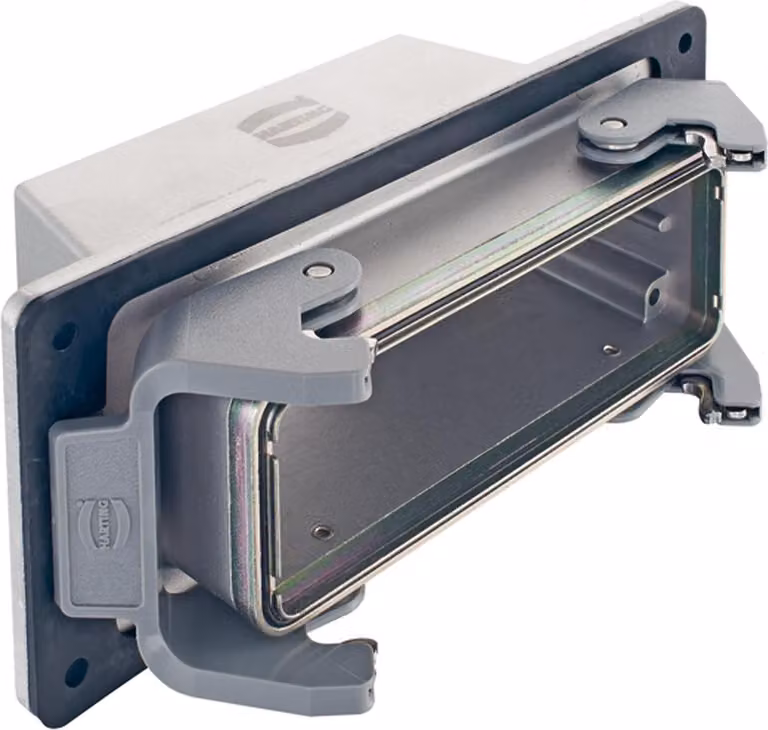 HARTING Han 24B EMC Passaggio a muro alto, 1xM40 uscita cavo diritta, con 2 staffe trasversali - 1 pezzo