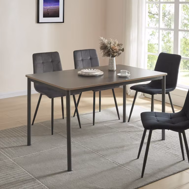 Tavolo da pranzo 'Lindesberg' per 4 persone 120 x 70 cm gambe in acciaio grigio