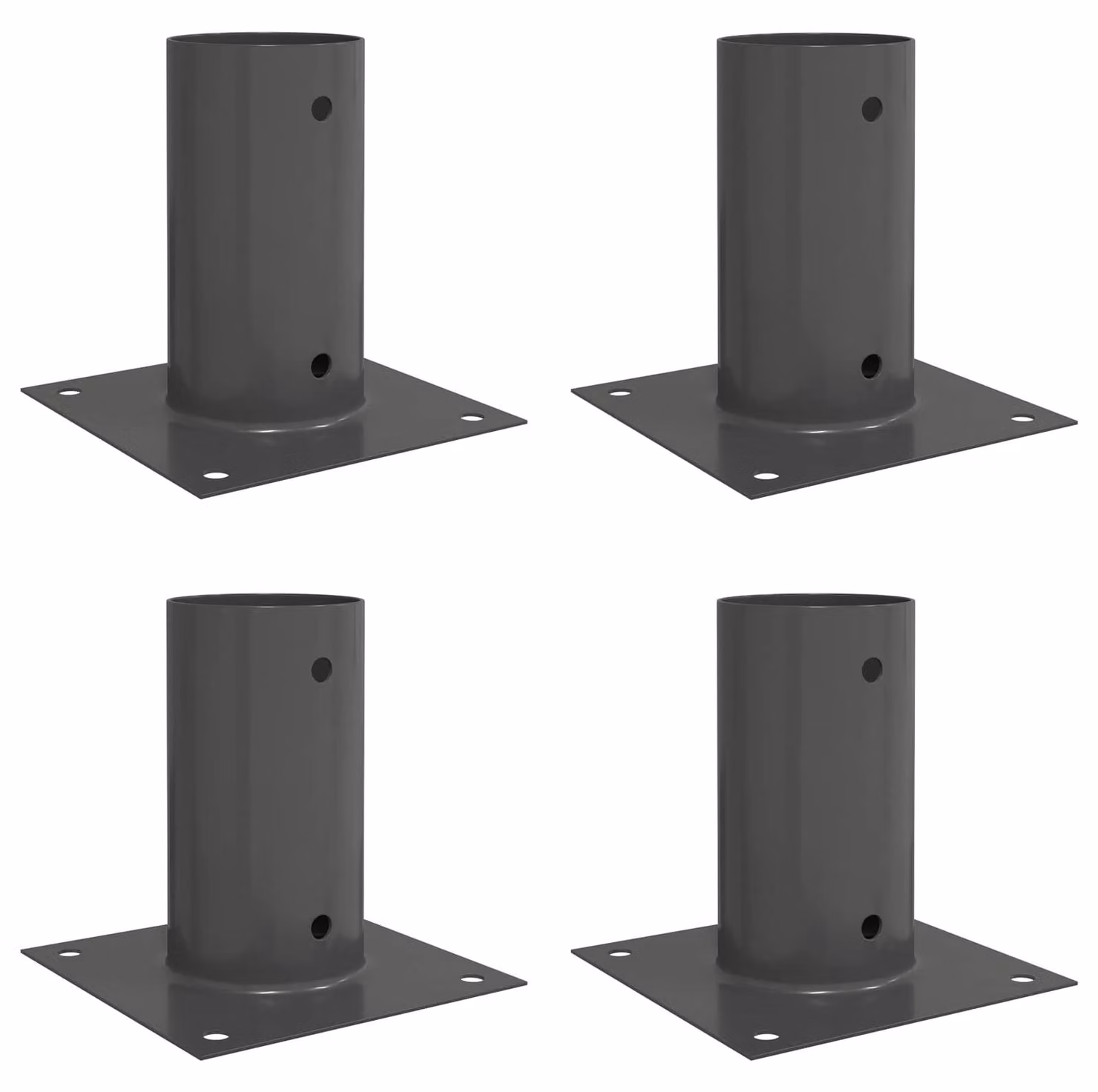 Ancora rotonda per terreno 4 pcs Antracite 15 x 15 x 15 cm
