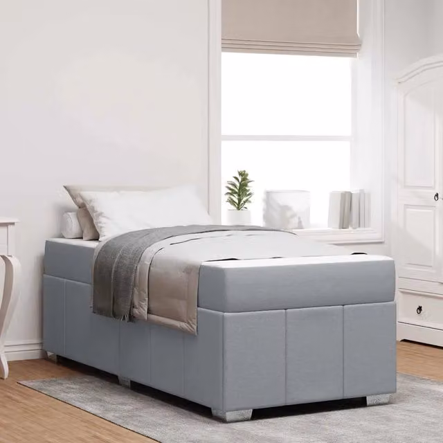 Struttura del letto-Giroletto Grigio chiaro 90 x 200 cm Tessuto 112972