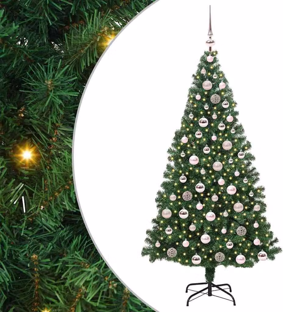 Albero di Natale artificiale con 300 LED Verde 180 cm