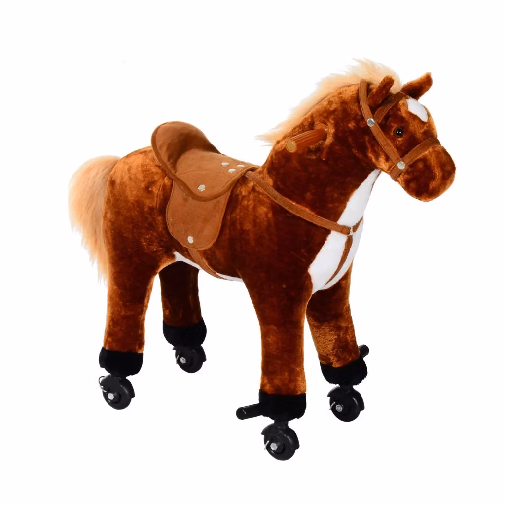 Cavallo a Dondolo Minimal per Bambini Marrone H 75 x L 65 x P 28 cm – 2