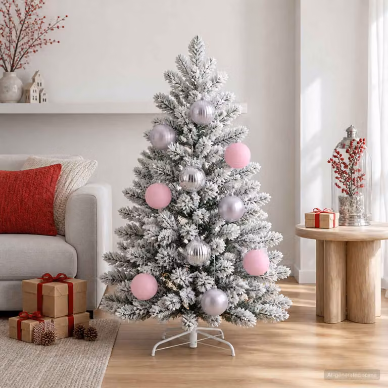 vidaXL Set di palline di Natale XXL 4 pz Rosa Ø 20 cm Plastica