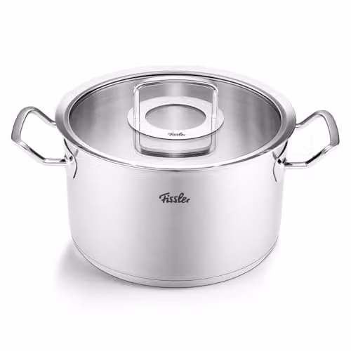 Fissler Original-Profi Collection - Pentola in acciaio inox (diametro 24 cm, 6,3 l) con coperchio in vetro, compatibile induzione