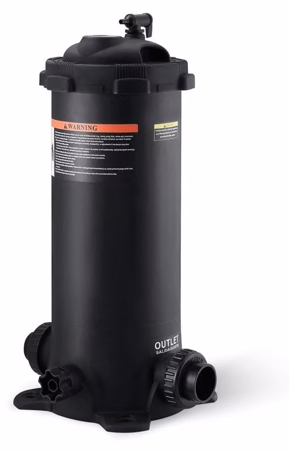 Filtro per piscina a cartuccia - 380 x 380 x 710 mm - Pompa da 0,37-0,55 kW - Materiale: polipropilene e fibra di vetro - Adatto per piscine fuori terra