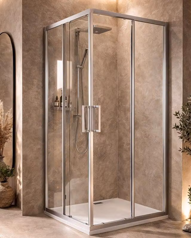 Box doccia 70x100 Marsiglia due ante scorrevoli reversibile H 195 cromo