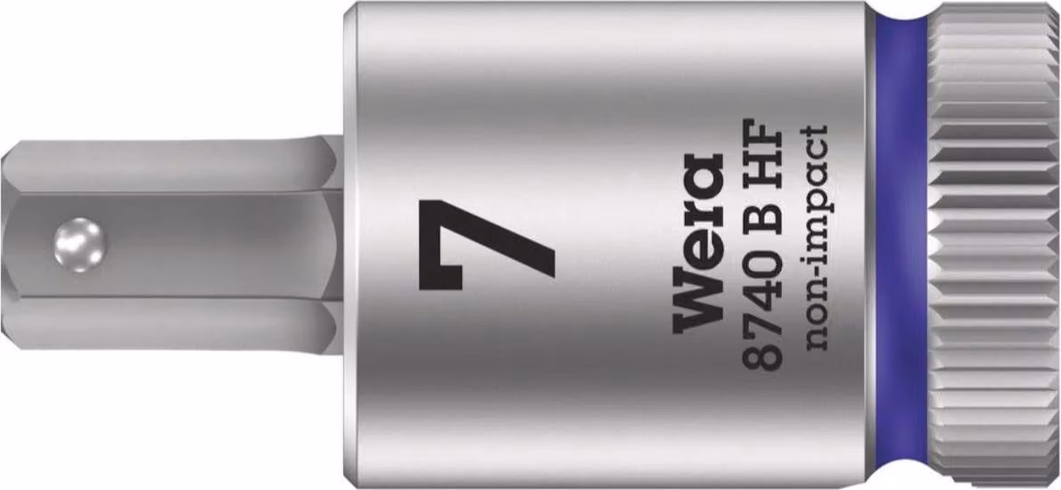 Inserto per cacciavite a esagono incassato da 3/8" con funzione di bloccaggio, 7x38,5 mm, Wera | 4013288188748