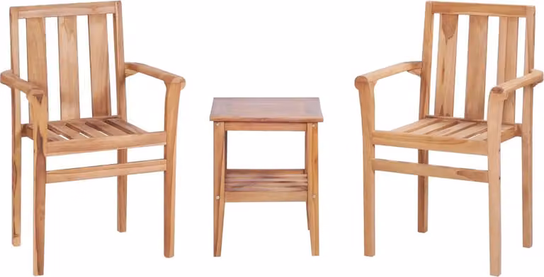 Set da Bistrò 3 pz in Legno Massello di Teak