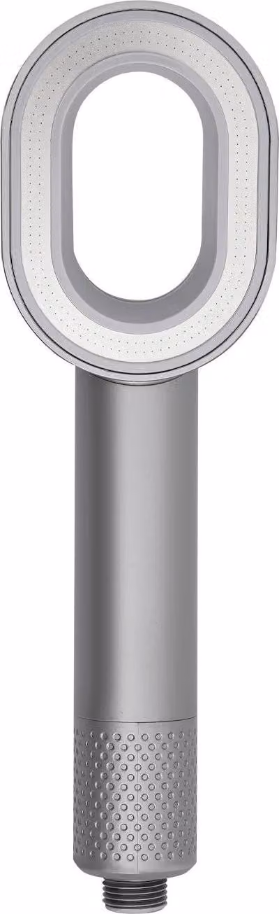 Soffione doccia - Doccetta - Massaggio - Regolabile per aumentare la pressione - Filtro - Testina in spugna - Plastica ABS - Argento
