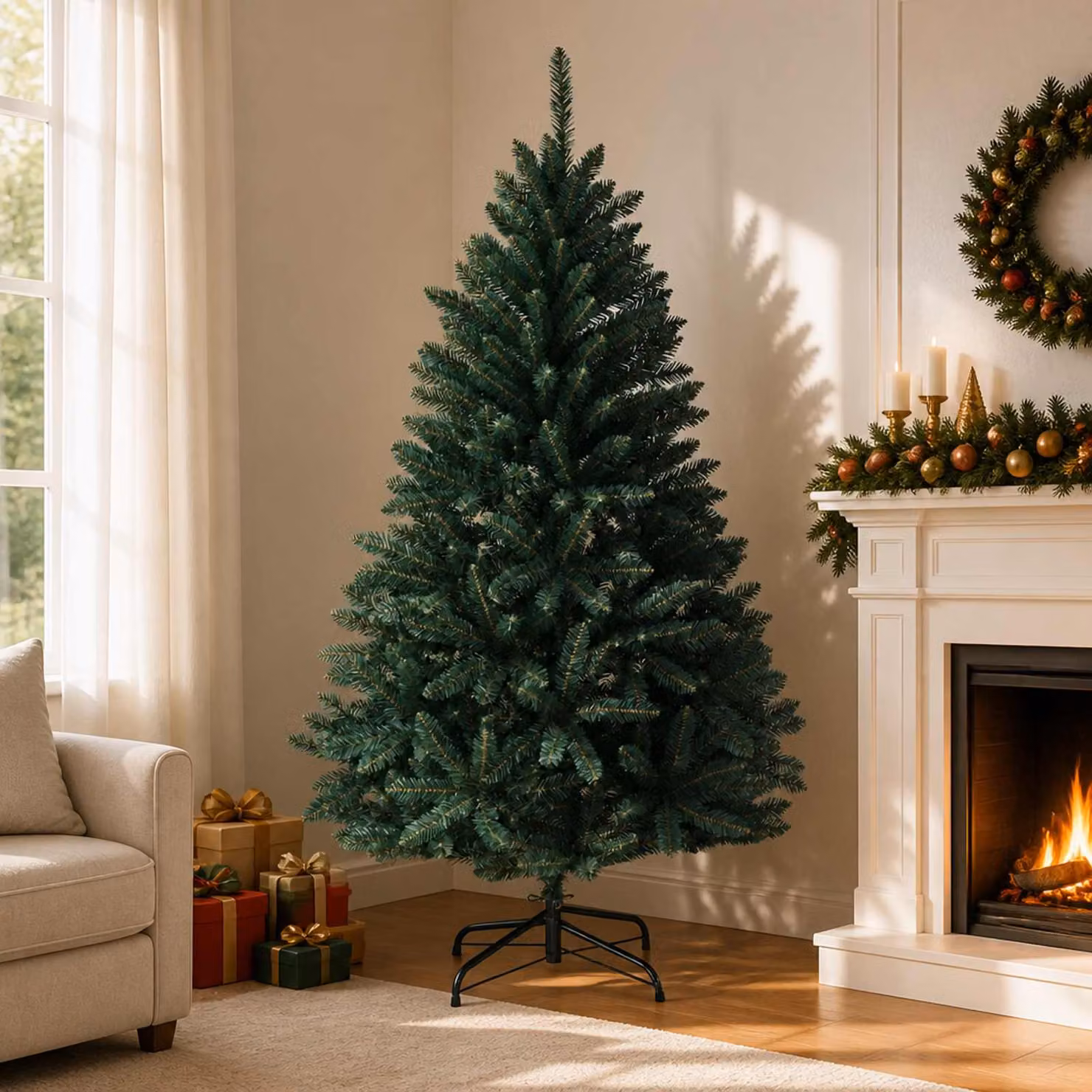 vidaXL Albero di Natale Artificiale con Rami Pieghevoli 180 cm PVC