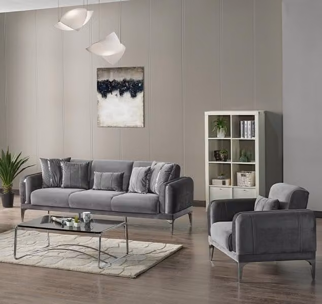 Wohnzimmer Set Sitzgruppe Sofa 3 Sitzer Dreisitzer Sessel luxuriöse Polster