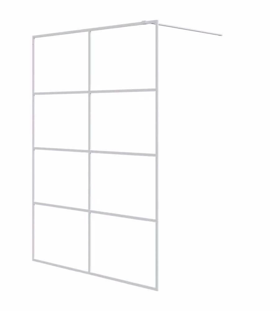 Parete Doccia Walk in vidaXL Bianca con Vetro Trasparente ESG L: 140 cm, H: 195 cm – 2