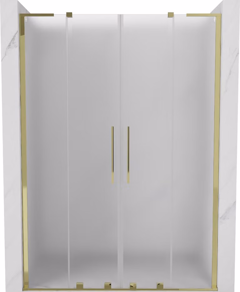 Mexen Velar L Duo porte doccia scorrevoli 140 cm, ghiacciato, dorato - 871-140-003-32-50