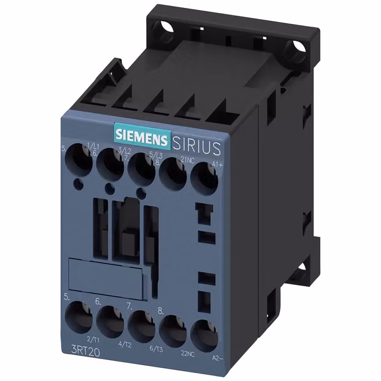 Contattore Siemens, AC-3e, 7 A/3 kW/400 V, a 3 poli, 24 V CC, modulo funzionale opzionale, 1 polo, fissaggio a vite... 3RT20151BB420CC0