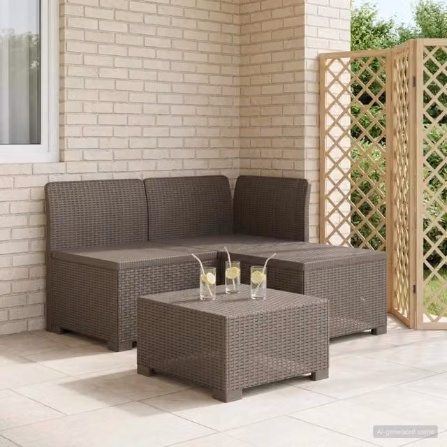 Divano da Giardino a 3 Posti in Aspetto Rattan 3 posto PP 8011887
