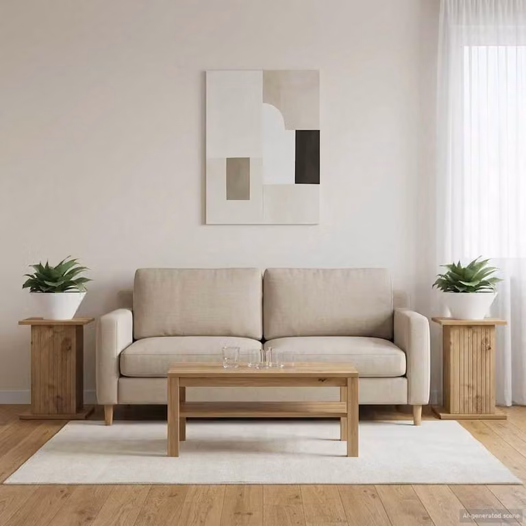 Set di 2 supporti per piante vidaXL in legno color rovere, L 30,5 cm x P 30 cm x H 43 cm