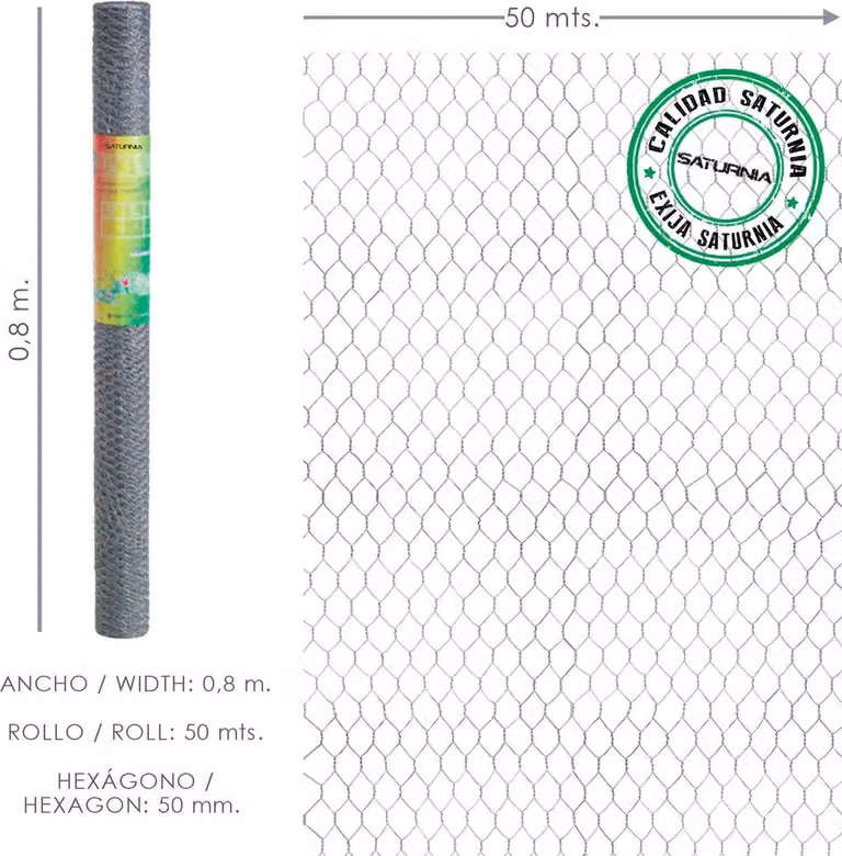 Rete metallica a tripla torsione 50/80 cm. rotolo da 50 metri per uso domestico