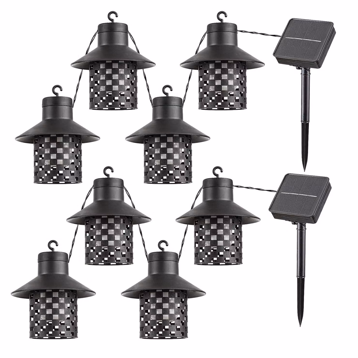 2 lampade solari Rabalux, 4 luci per esterni, grado di protezione IP44, colore nero, marca Ximpu