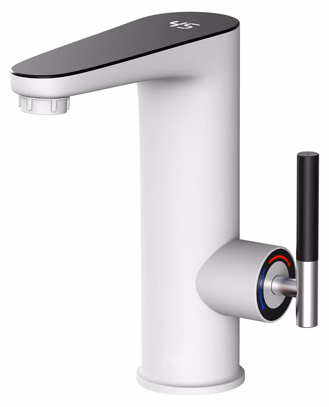 Rubinetto per lavabo, 3000 W, scaldacqua istantaneo, girevole a 360°, bianco