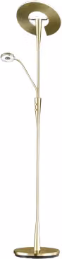 Lampada Piantana Led con Lampada Lettura Orientabile Ottone Quebec GD Trio