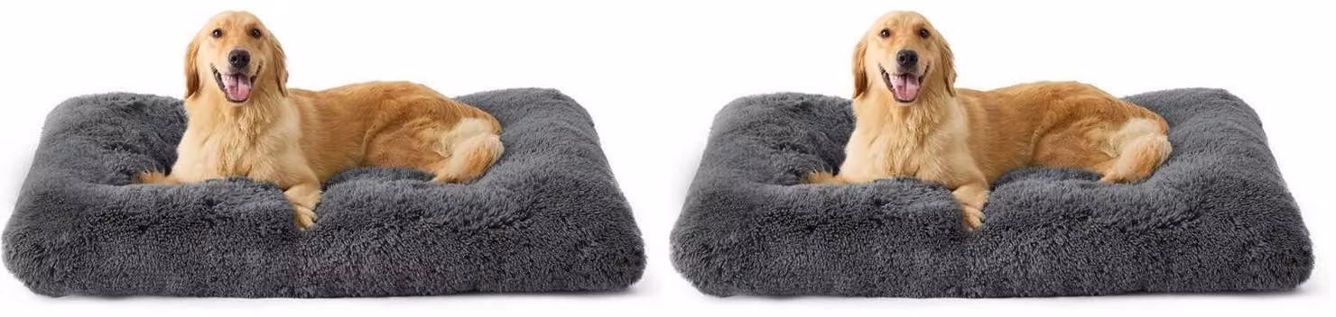 Cuccia per cani, morbida e lavabile, colore grigio scuro, set da 2, dimensioni 104x69x8 cm