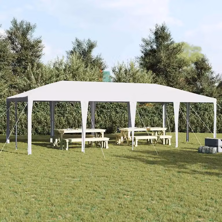 Tenda Party vidaXL Bianca in Polietilene e Acciaio L: 800 cm, P: 400 cm, H: 266 cm