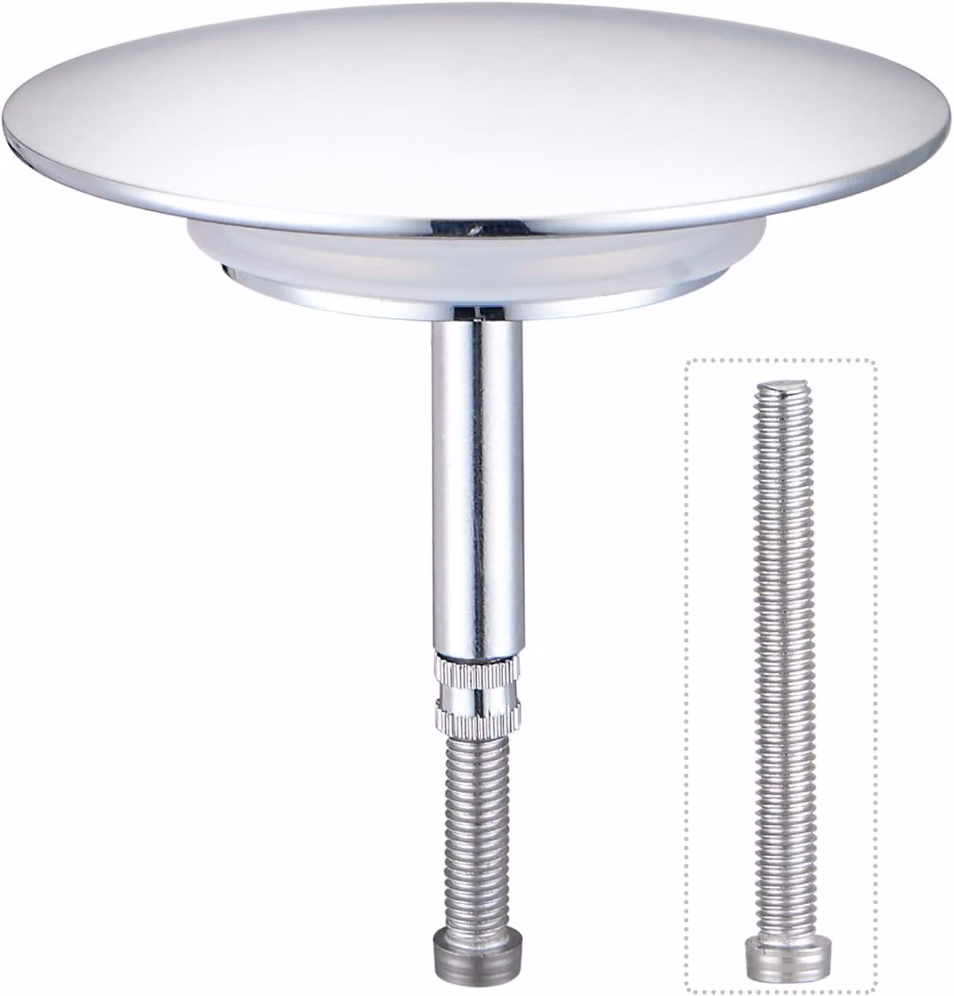 Tappo regolabile per vasca da bagno, diametro 72 mm, con doppia guarnizione, adatto per vasche standard