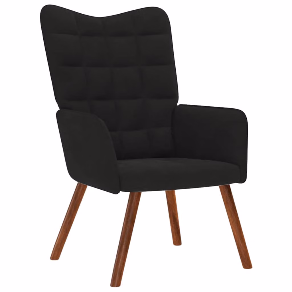vidaXL Poltrona Relax Reclinabile in Velluto Nero con Braccioli