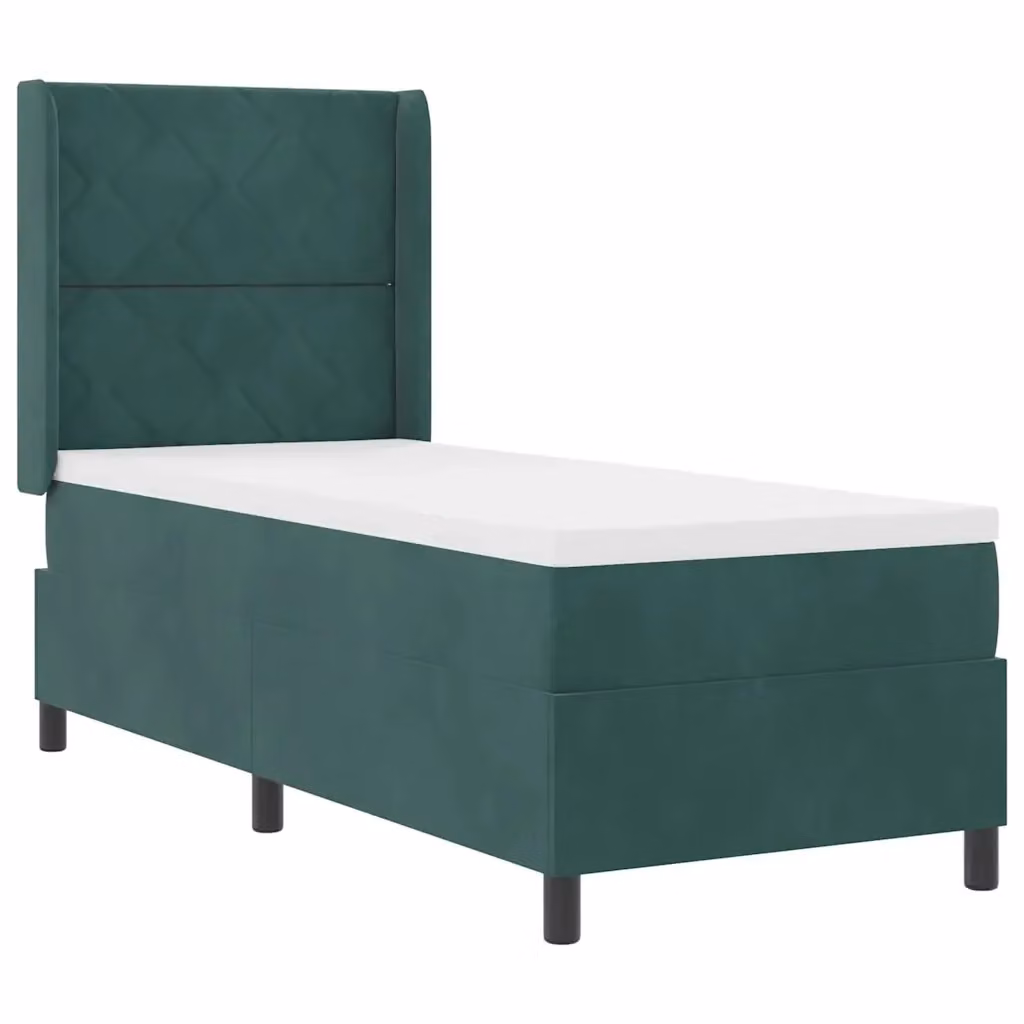 Letto a molle con strisce LED verde vidaXL in velluto con struttura in legno e molle a tasche L: 80 cm, P: 200 cm, H: 203 cm – 2