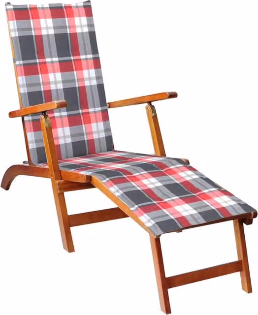 Lettino prendisole sedia a sdraio lettino prendisole letto da giardino mobili da esterno per patio con poggiapiedi e cuscino legno massello di acacia 02_0012580
