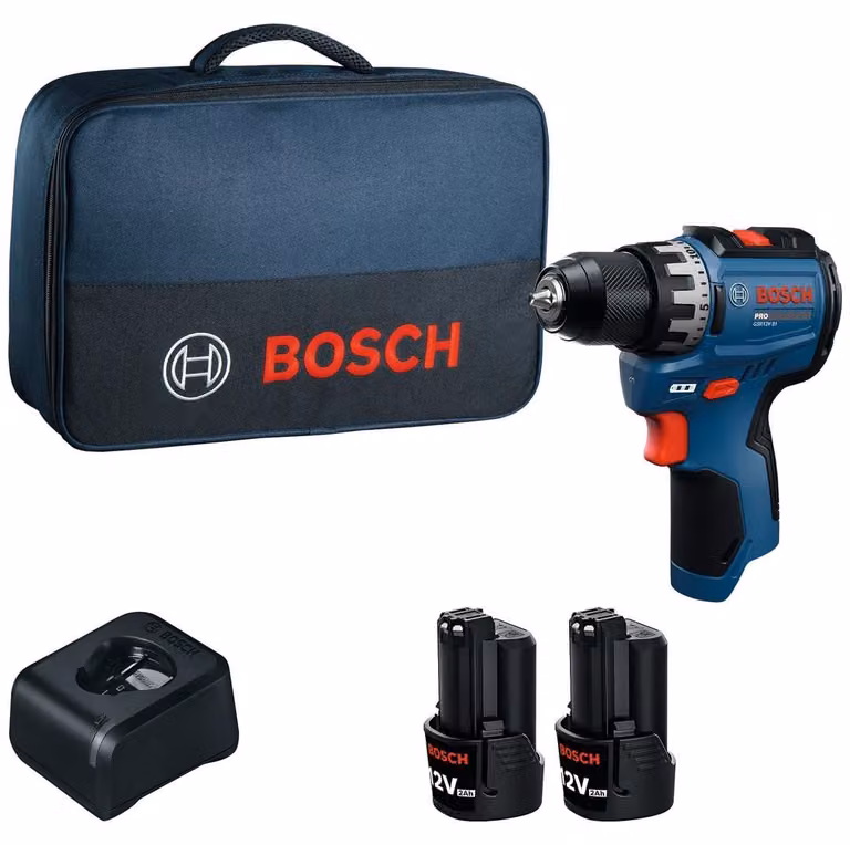 Trapano avvitatore a batteria GSR12V-31, con 2 batterie GBA12V-20, fornito in una custodia per utensili