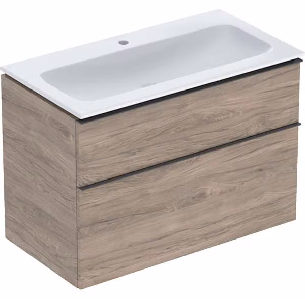 Geberit iCon Set lavabo pour meubles avec meuble sous-lavabo, 2 tiroirs, 90x63x48 cm, 502337, 502.333.JR.1, 502.333.JR.1