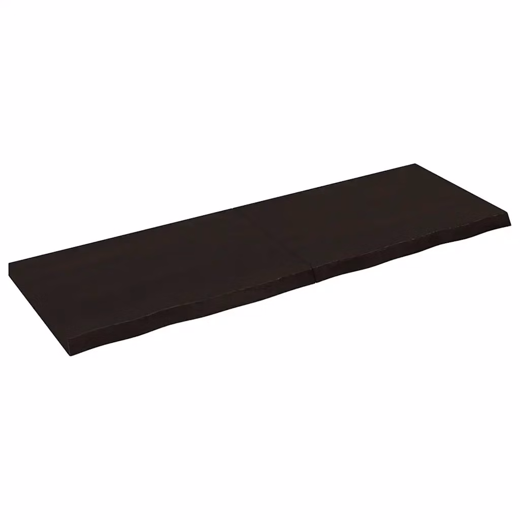 Ripiano in Rovere Massello Trattato vidaXL Marrone Scuro L: 180 cm, P: 60 cm, H: 2-6 cm – 2