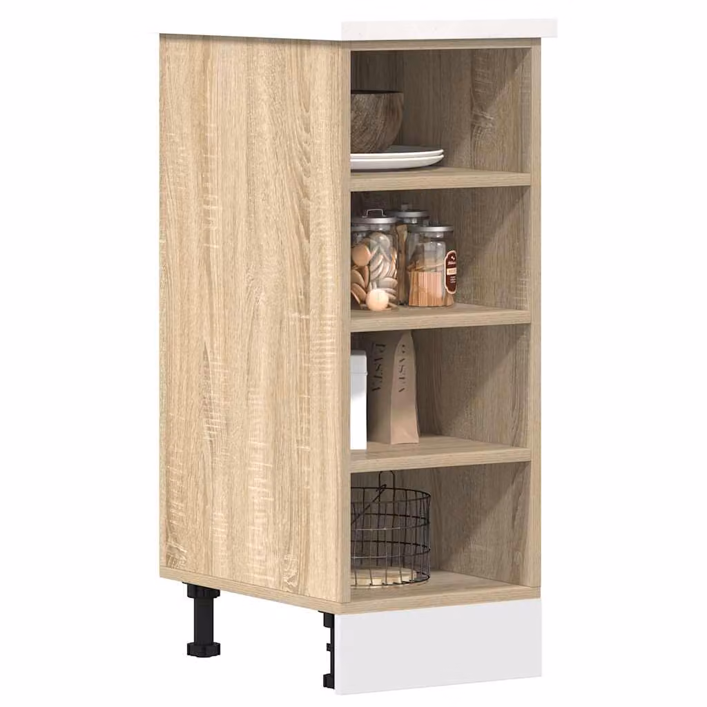 Armadio inferiore da cucina vidaXL Riga in Rovere Sonoma, colore marrone, L/P/H: 30 x 44,5 x 81,5 cm