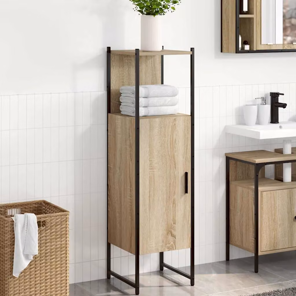 Mobile da bagno vidaXL moderno in legno ingegnerizzato beige L/P/H: 33 x 33 x 120,5 cm