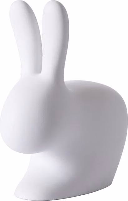 Sedia in polietilene Qeeboo Rabbit per esterno, design moderno, disponibile in bianco o grigio, H: 80 cm x L: 39,5 cm x P: 39,5 cm
