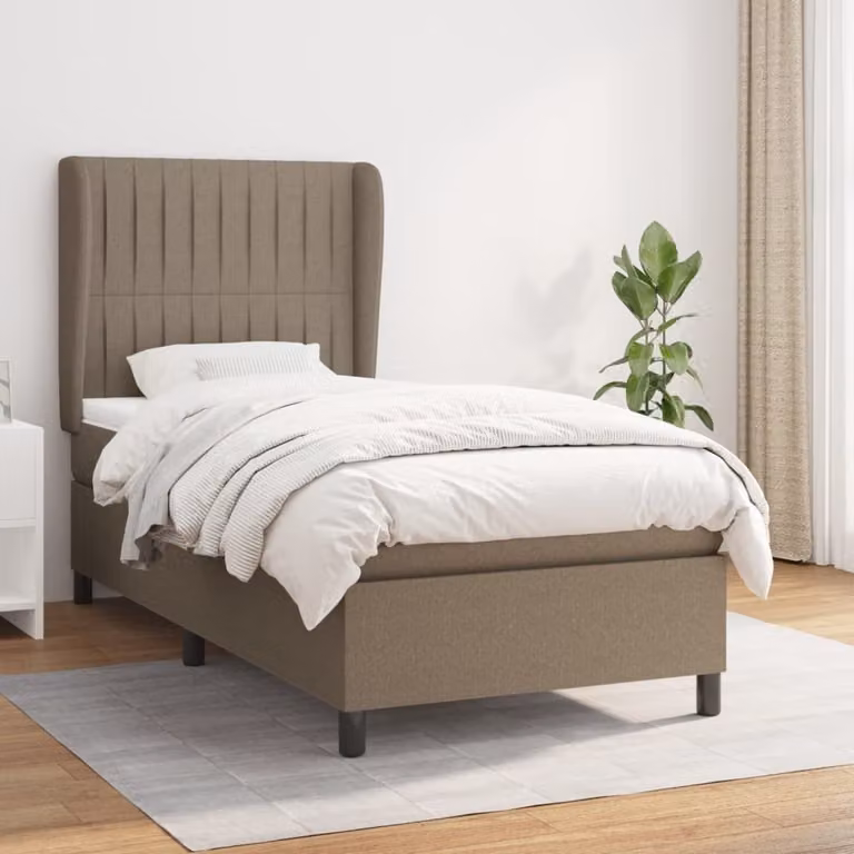 Maison Exclusive - Giroletto a Molle con Materasso Tortora 100x200 cm in Tessuto