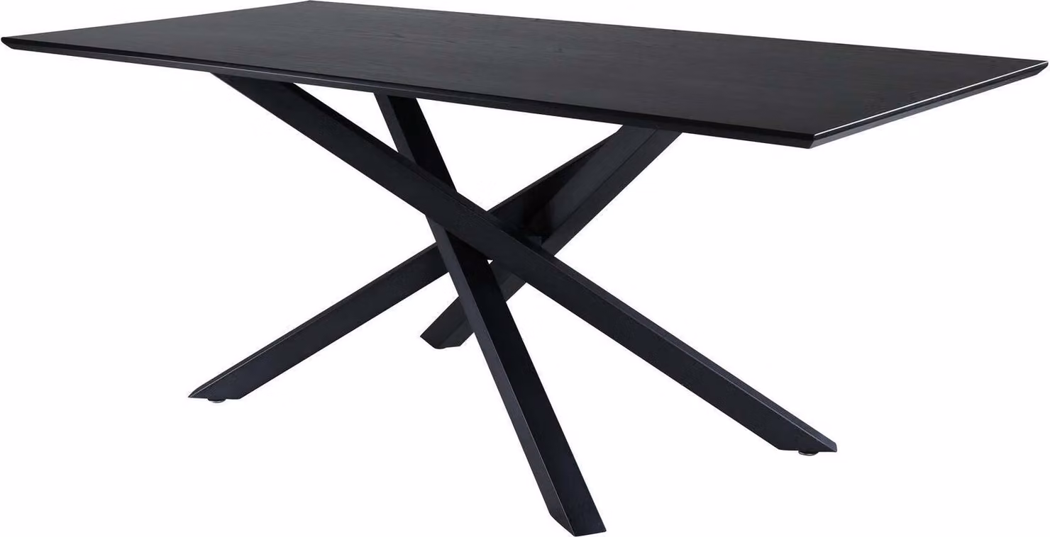 FURNLUX Tavolo da pranzo Piazza Black 90cm / Hauptfarbe: Schwarz / Dimensioni: 90 x 180 x 75 cm