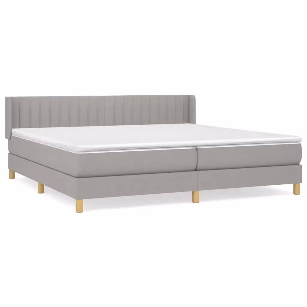 Letto Ibrido con Giroletto a Molle e Materasso vidaXL in Grigio e Bianco L/P/H: 200 x 200 x 25 cm – 2